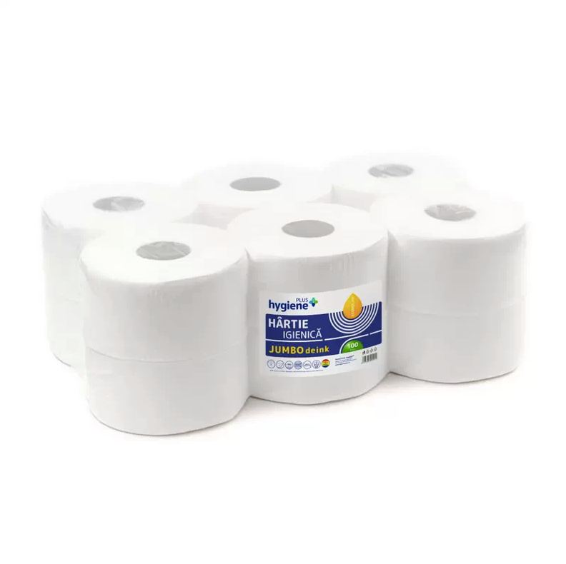 JUMBO WHITE TOILET PAPER, 3 PLY, 80 M, 12 ROLLS