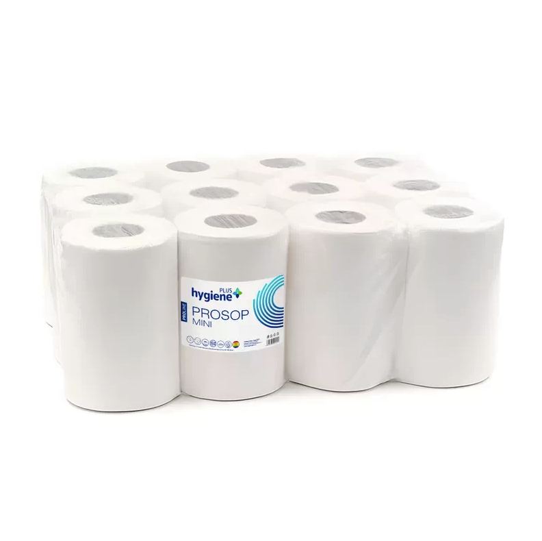 PROLINE MINI CELLULOSE PAPER TOWELS, 2 PLY, 30M, 12 ROLLS